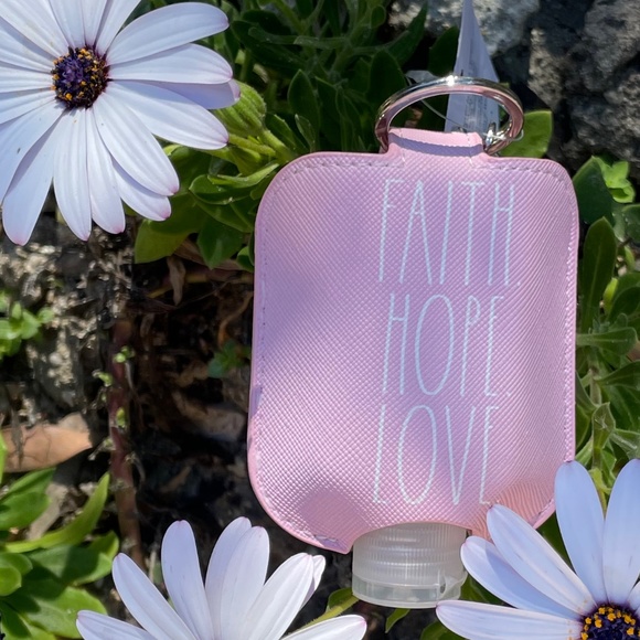 Rae Dunn Handbags - HP 💕Rae Dunn FAITH HOPE LOVE Hand Sanitizer Holder and Bottle